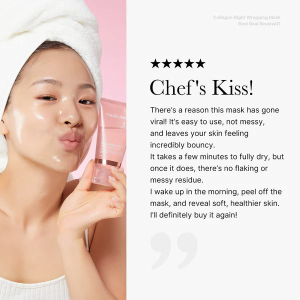 Medicube+ Collagen Night Wrapping Mask - breathable film technology