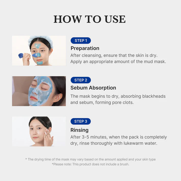 Medicube+ Zero Pore Blackhead Mud Mask - soothing and cooling effect before after