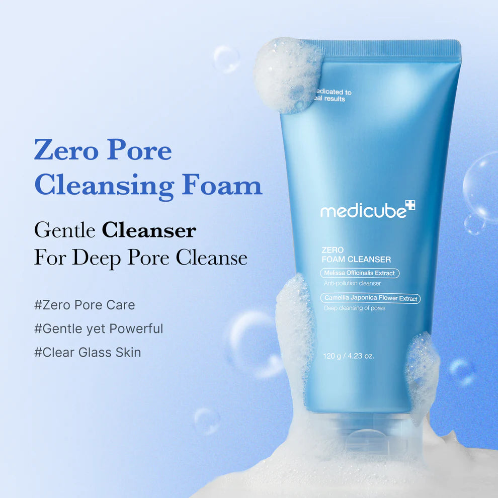 Medicube+ Zero Pore Cleansing Foam - before and after pore cleanse