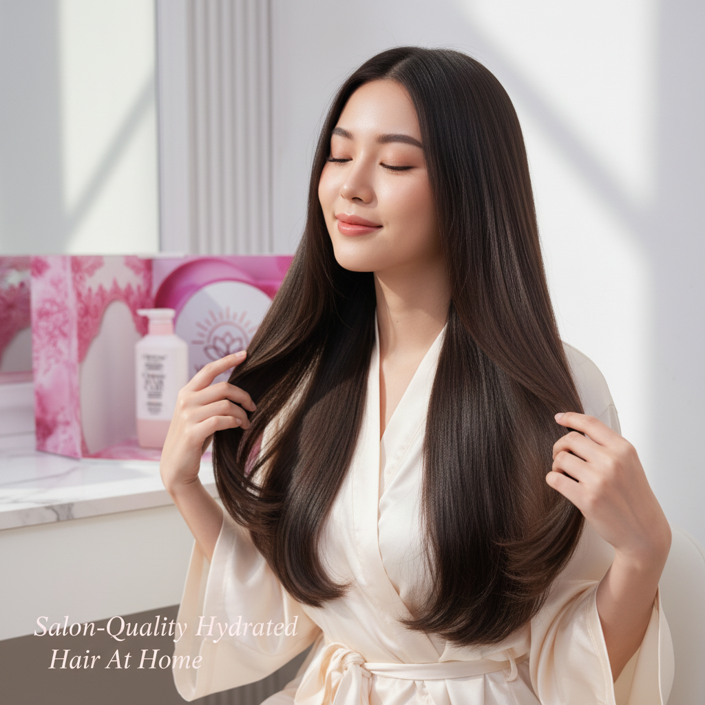 Crystal Organic Hair Care Pack Rose - Lifestyle silky nourished hair