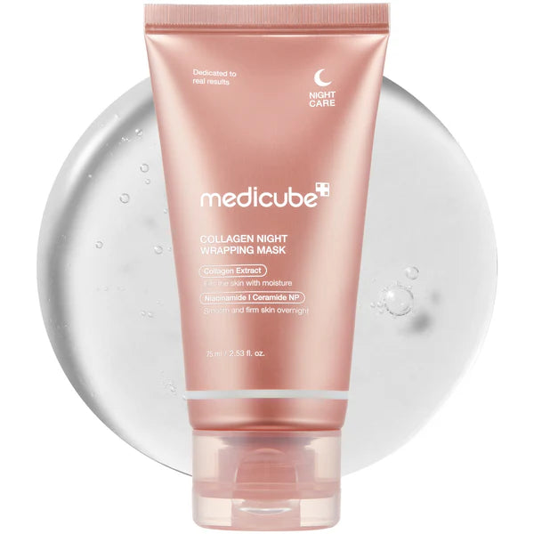 Medicube+ Collagen Night Wrapping Mask pink tube - hero shot