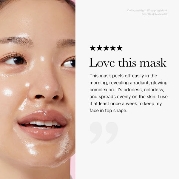 Medicube+ Collagen Night Wrapping Mask - morning peel off result