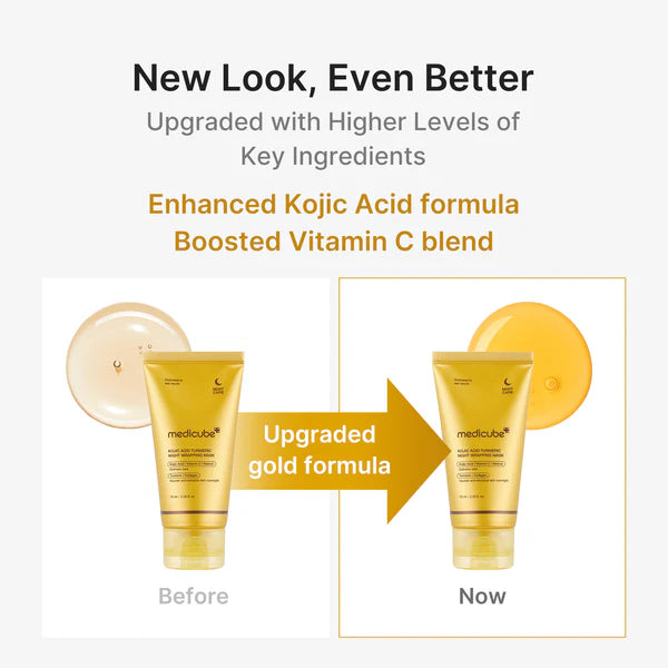 Medicube+ Kojic Acid Turmeric Night Wrapping Mask - Key Ingredients Kojic Acid Turmeric Vitamin C Collagen