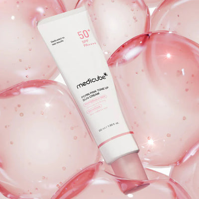 Medicube+ PDRN Pink Tone Up Sun Cream SPF 50+ PA++++ white tube - hero shot