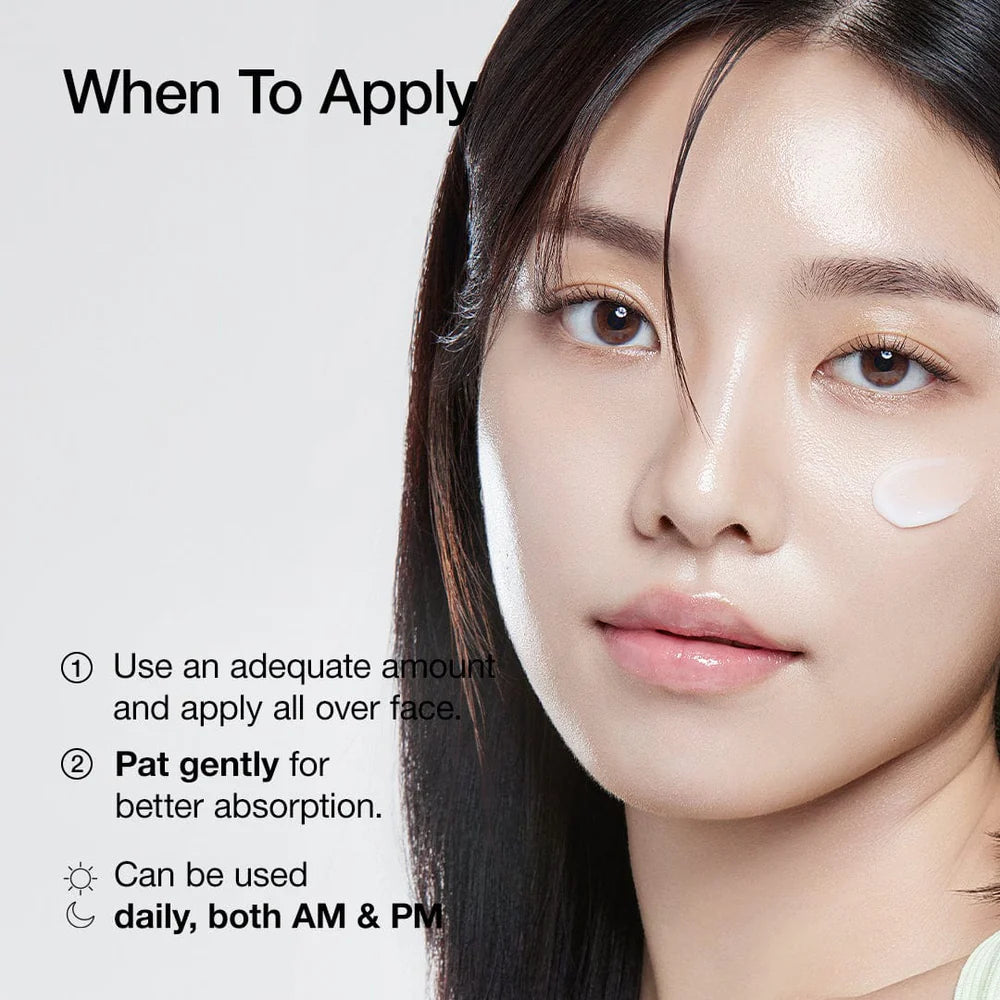 Anua Heartleaf 70 Daily Lotion — When To Apply apply all over face pat gently AM PM model lifestyle