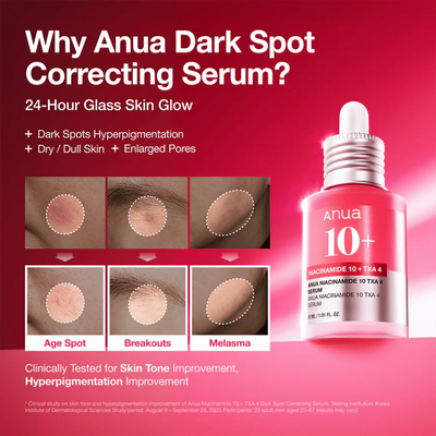 Anua Niacinamide 10+ TXA 4 Serum - Light up your skin with glow fragrance free AM PM