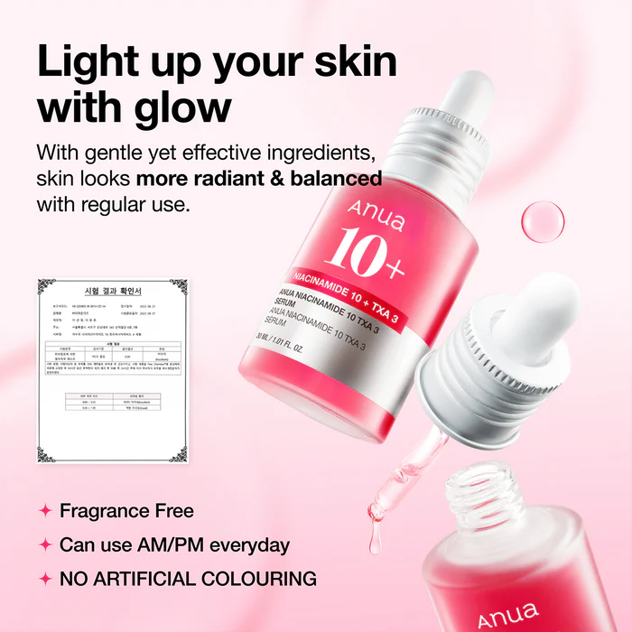 Anua Niacinamide 10+ TXA 4 Serum - Powerful Trio 10% Niacinamide 4% TXA 2% Arbutin Ceramide