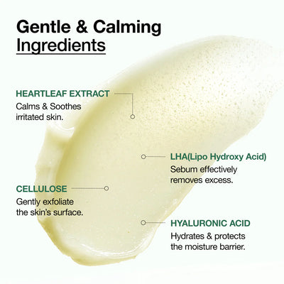 Anua Heartleaf LHA Moisture Peeling Gel — Triple Peeling System LHA Absorbent Cellulose Adsorption Heartleaf Soothing diagram