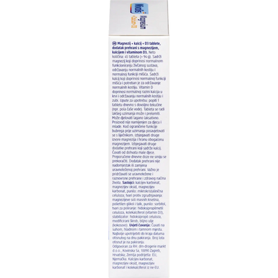 Mivolis Magnesium + Calcium + D3 — côté boîte informations multilingues composition détaillée