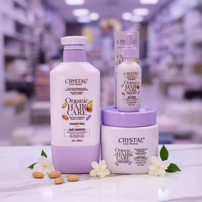 Crystal Organic Hair Care Pack - Lavender marble editorial