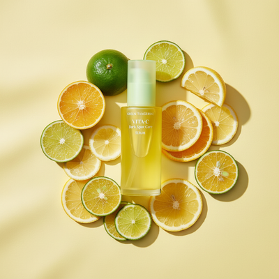 Sérum Vita-C Green Tangerine - Flat lay citrus