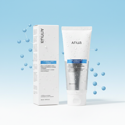 Anua 8 Hyaluronic Acid Cleanser - blue hydration gradient