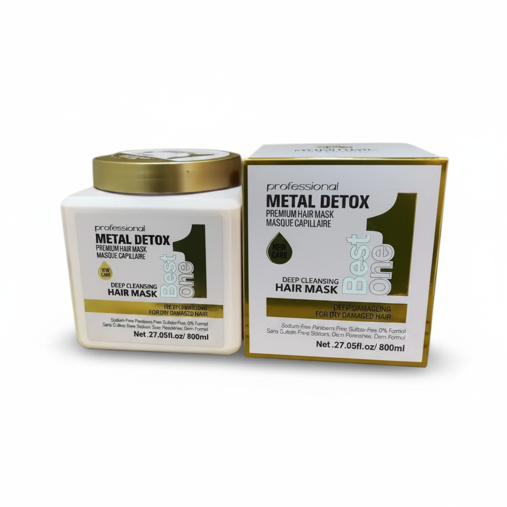 Armame Metal Detox Hair Mask - Studio white jar and box white background