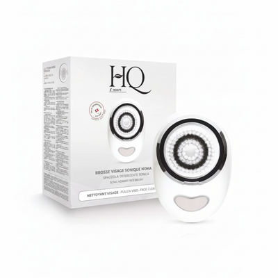 HQ Beauté Sonic Nomad Face Brush - Studio device and box white background