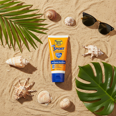 Banana Boat Sport SPF 110 - Flat lay plage