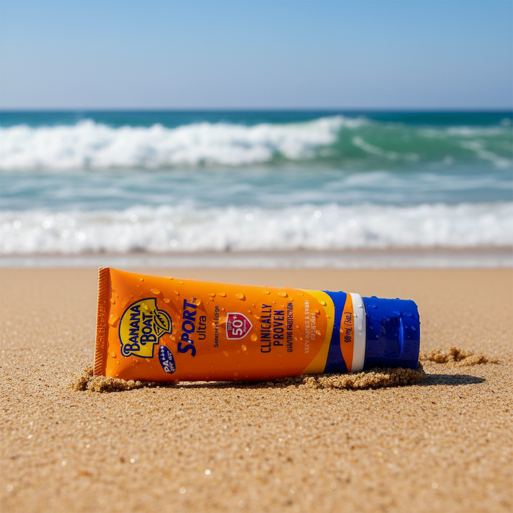 Banana Boat Sport Ultra SPF 50+ - Éditorial plage